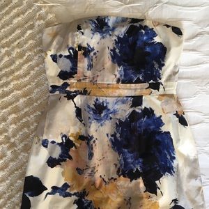 J. Crew Watercolor Floral Strapless Dress
